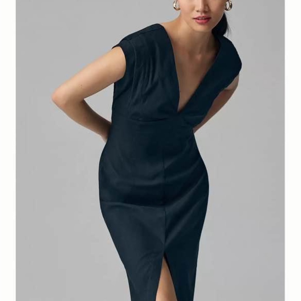 Anthropologie Navy Midi Dress